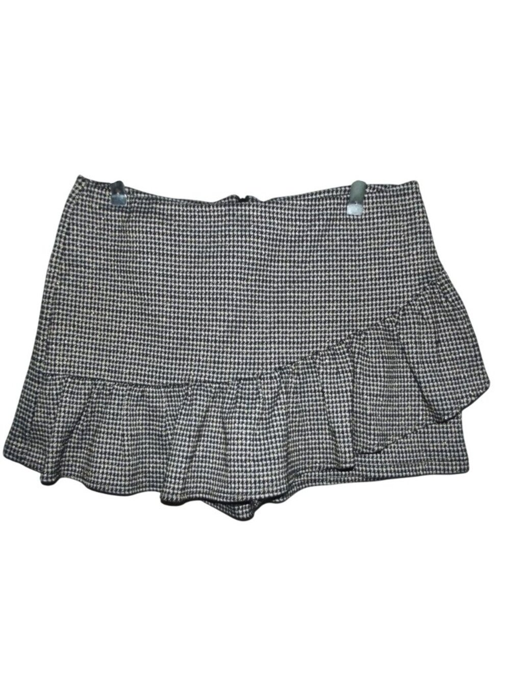 Altar'd State Skort Womens Large black white gold houndstooth knit shorts skirt